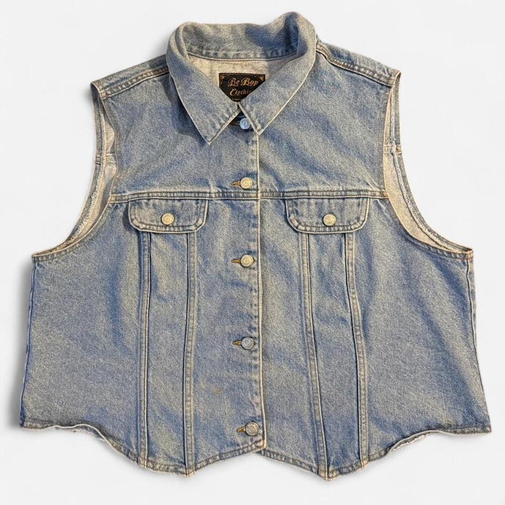 Vintage light blue denim vest